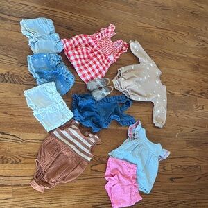 Cute Cat and Jack toddler Clothing bundle with Red, Blue, and Brown Pieces